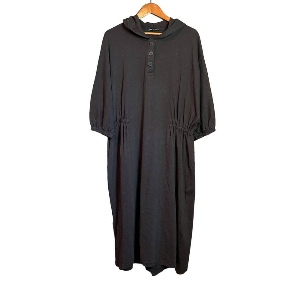 Zara dark brown hooded maxi dress. Size medium